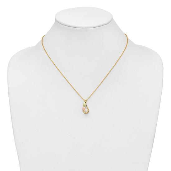 10K Tri-color w/12K Accents FWC Pearl Black Hills Gold Necklace