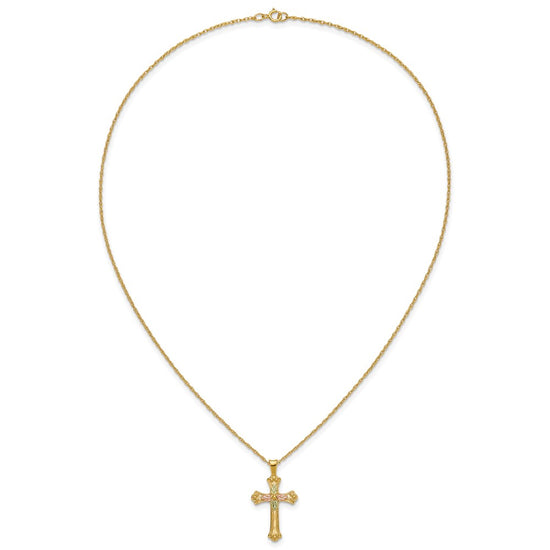 10k w/12K Accents Black Hills Gold Cross 18IN Necklace
