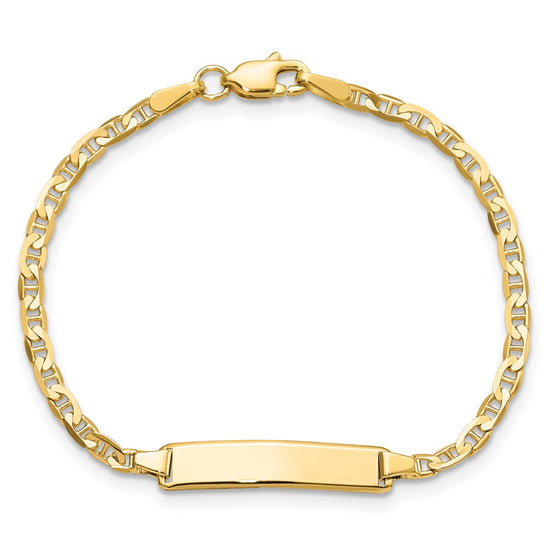 10k Flat Anchor Link ID Bracelet
