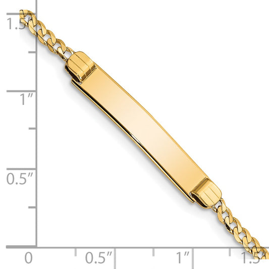 10k Polished Solid Chain/Solid Plate Curb Link 26x5mm Plate 5.5 inch Baby/Child ID Bracelet