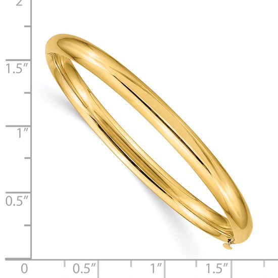 10k 3/16 Polished 5mm Hinged Baby Bangle Bracelet