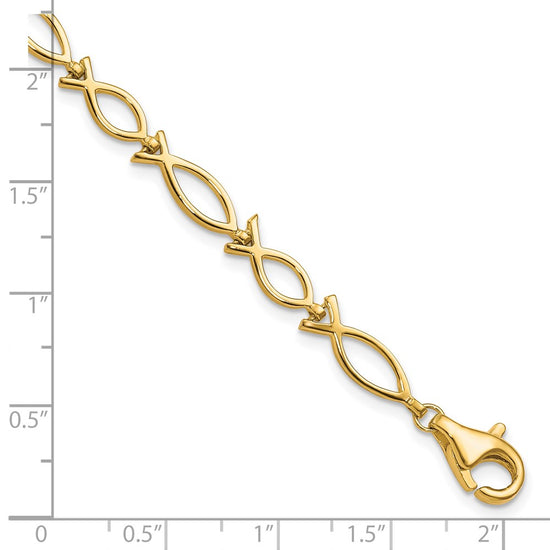 Gold Polished Ichthus Bracelets