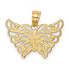 10K and White Rhodium Diamond-cut Butterfly Pendant