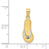 10K and White Rhodium Flip-Flop Charm