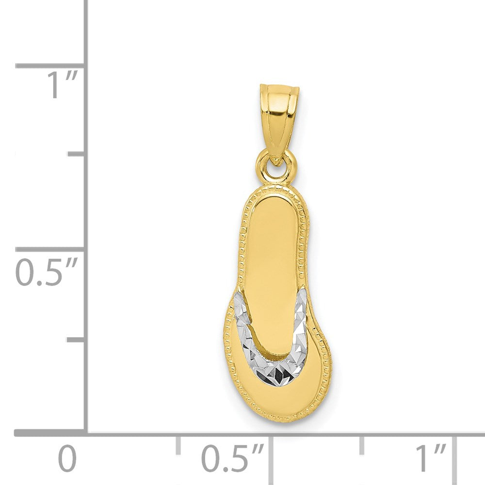 10K and White Rhodium Flip-Flop Charm