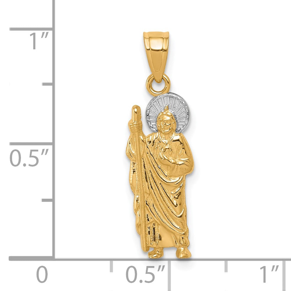 10K and White Rhodium Saint Jude Charm