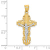 10K and White Rhodium Crucifix Pendant