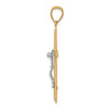 10K and White Rhodium Diamond-Cut Crucifix Pendant