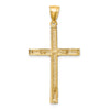 10K and White Rhodium Diamond-Cut Crucifix Pendant