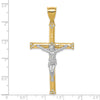 10K and White Rhodium CZ Large Crucifix Pendant