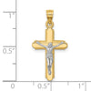 10K w/Rhodium Crucifix Pendant
