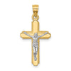 10K w/Rhodium Crucifix Pendant