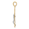 10K and White Rhodium Diamond-Cut Crucifix Pendant