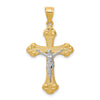 10K and White Rhodium Crucifix Pendant