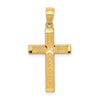 10k Diamond-cut Cross Pendant