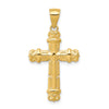 10k Fleur de Lis Cross Pendant