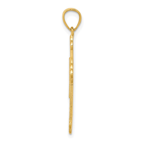 10k Budded Cross Pendant