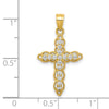 10k CZ Filigree Cross Pendant
