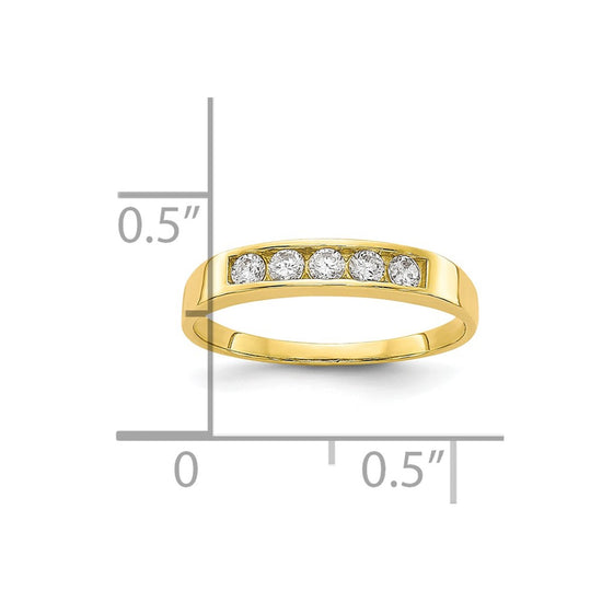 10k CZ Polished Child's Ring