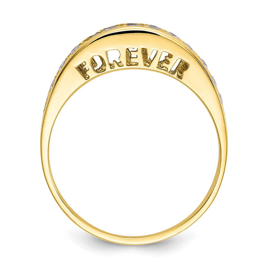 10k I LOVE YOU FOREVER CZ Ring