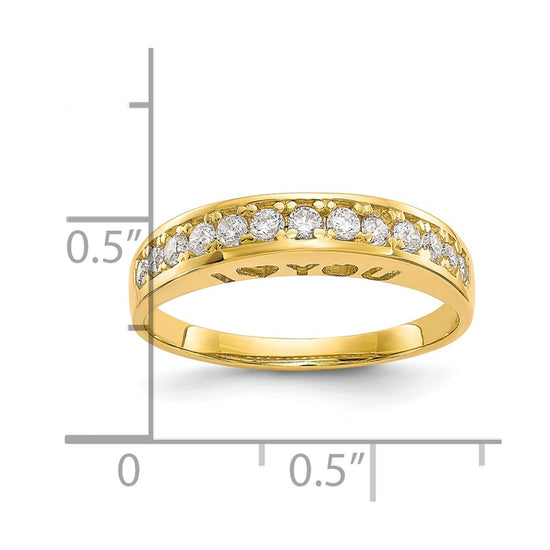 10k I LOVE YOU FOREVER CZ Ring