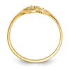 10k Double Heart CZ Ring