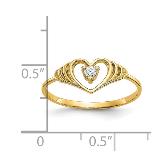 10k CZ Heart Ring