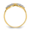 10k Double Heart CZ Ring