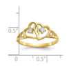 10k Double Heart CZ Ring