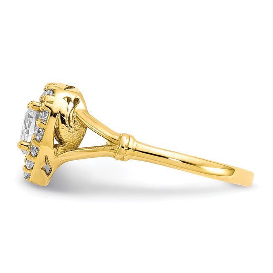 10k CZ Heart Ring