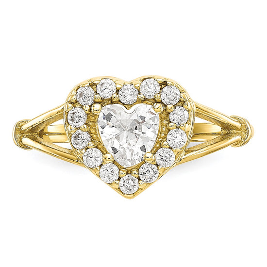 10k CZ Heart Ring