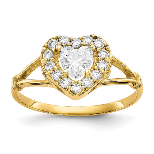 10k CZ Heart Ring