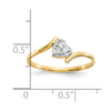 10K w/Rhodium CZ Heart Ring
