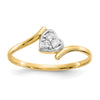 10K w/Rhodium CZ Heart Ring