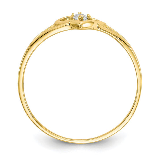 10k Heart CZ Ring