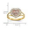 10k Two-tone with White Rhodium Sweet 15 CZ Heart Ring