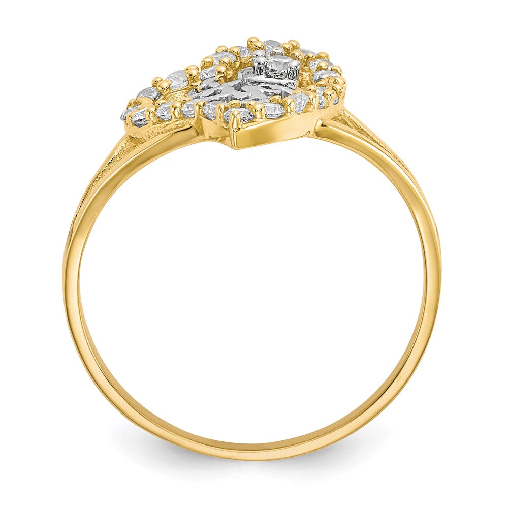 10K w/White Rhodium I LOVE YOU CZ Heart Ring