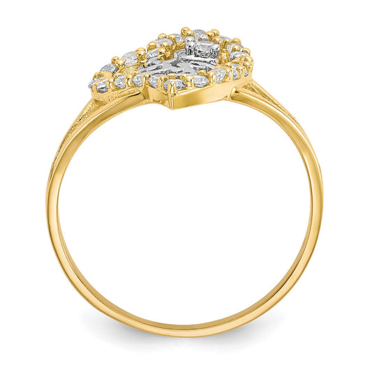 10K w/White Rhodium I LOVE YOU CZ Heart Ring