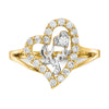 10K w/White Rhodium I LOVE YOU CZ Heart Ring