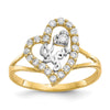 10K w/White Rhodium I LOVE YOU CZ Heart Ring