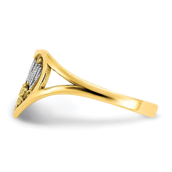 10K w/Rhodium Mommy Heart Ring