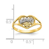 10K w/Rhodium Mommy Heart Ring