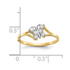 10K w/Rhodium CZ Butterfly Ring