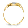 10K w/Rhodium Filigree Heart Ring