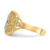 10K w/Rhodium Filigree Heart Ring