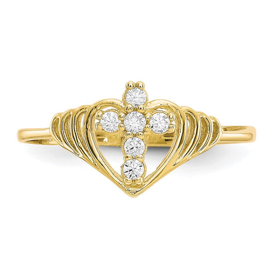 10k CZ Cross Ring
