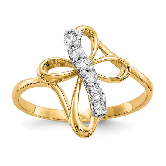 10k CZ Cross Ring