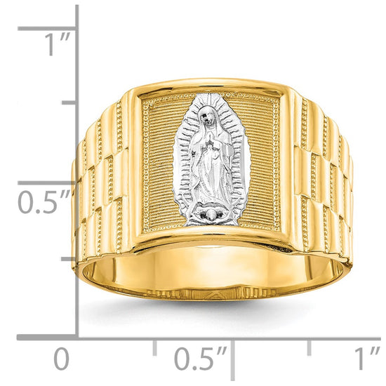 Gold Our Lady of Guadalupe Mens Ring