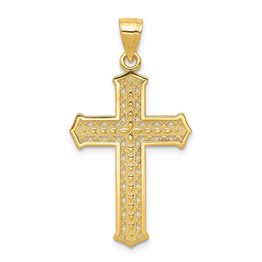 10k Textured Cross Pendant
