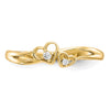 10k CZ Double Heart Ring